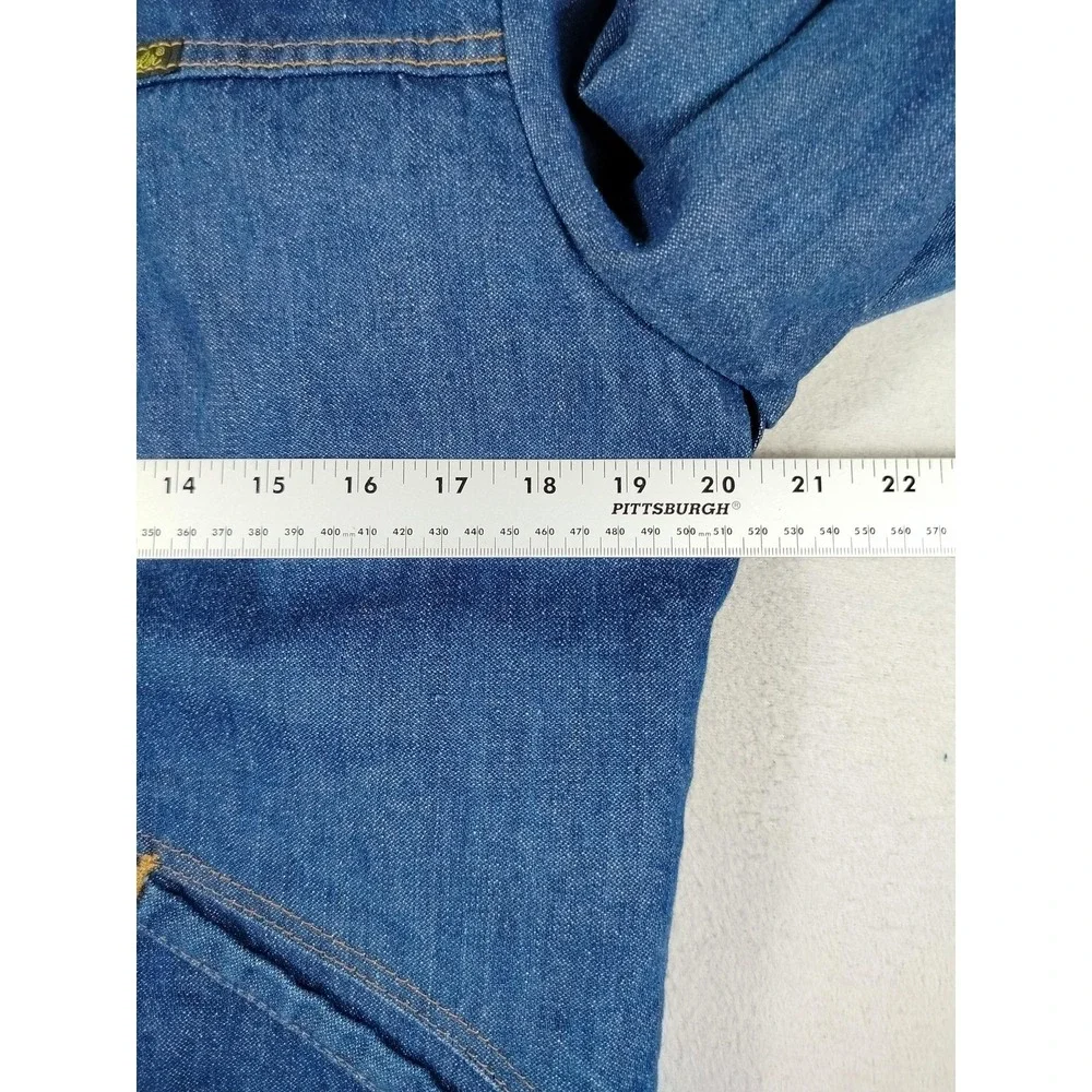 Vintage Wrangler Jacket Mens 38 Blue Denim Sherpa Lined Bomber Western 80s Rodeo